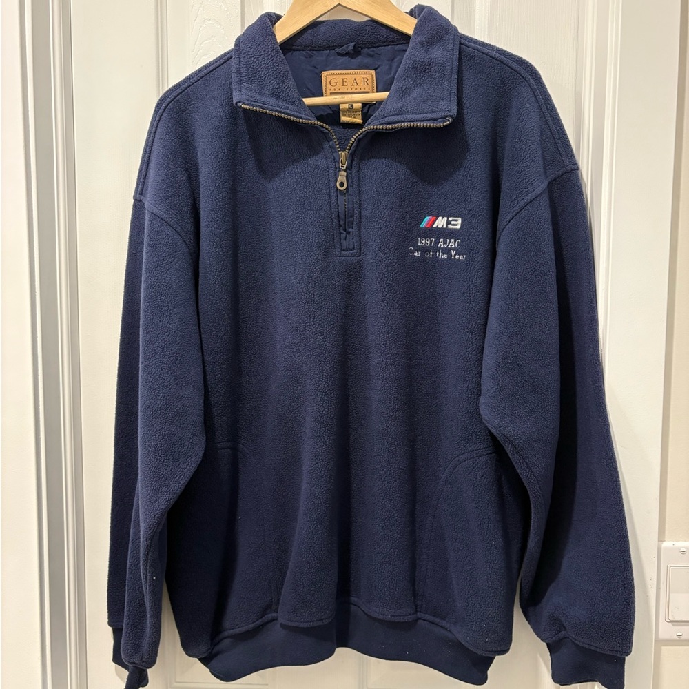 Vintage bmw m3 Navy Blue Men's fleece Sweater pullover large. 1997